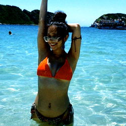 Andrômeda Posing on a Beach