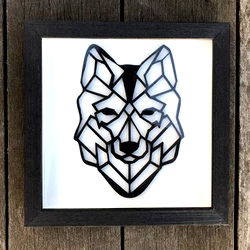 Awesome, minimalist wolf design with a touch of modern art