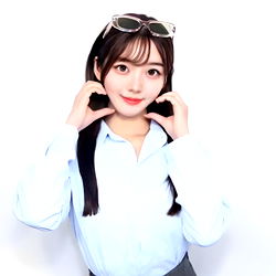 Ai, a Japanese model and influencer with blonde hair, pose for a portrait.