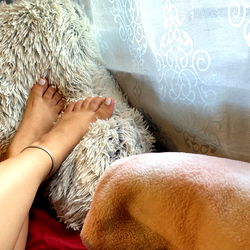 OnlyFans Model Sweetembaby Foot Resting on Soft Furnishings