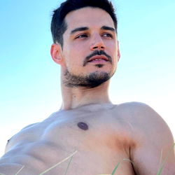 Al, Young Adult Male Model in Sports Bra, Body Hair