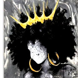 Stylish Black and White Portrait of Woman with Crown Hairpiece