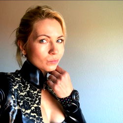 Striking Model Jenni_Czech in a Leather Jacket