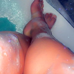 Intimate Bathroom Scene with Ruby Bunny