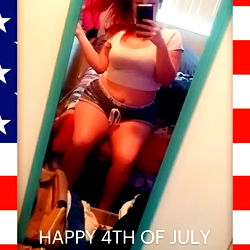 American Flag Background with OnlyFans Model