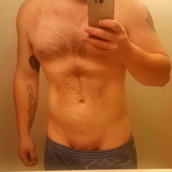 BeardedDadBod: Shirtless Gym Rat in Beard, Mustache and Tattoos