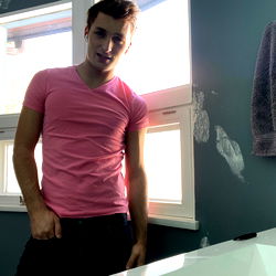 Alexander Ray in Bathroom, Striking Pose