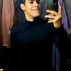 Model Vicente Cardona in Black Turtleneck