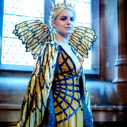 Model Cacy in Vibrant Costume