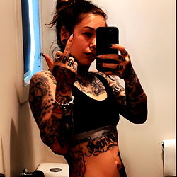Tattooed Instagram Model Little Fox in Racy Tanktop