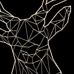 Artwork of a Deer Head with Geometric Stylistic Elements