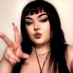 Model Photo of a Woman with a Peace Sign and OnlyFans Tag