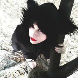 Gothic Model in Trees with Cat-like Ears