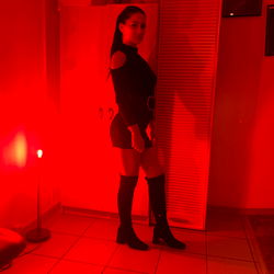 Stylish Andreea Maria in Red Room