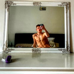 Model with sculpted abs