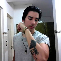 Fit and Tattooed Man, Alex Fox, Showing Bicep