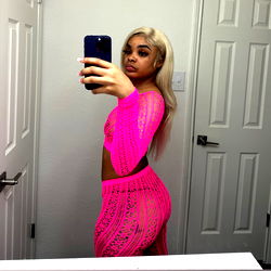 Model Daja Baby in a Pink Cut-Out Swimsuit, 20s Female