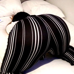 Female Model in Striped Pajamas