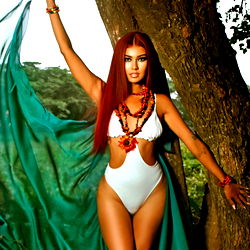 A Model's Allure in the Tropical Wilderness