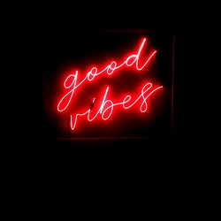 Vibrant Good Vibes Neon Sign