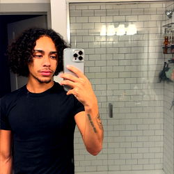 Ren, a Florida-based OnlyFans model, in black and white