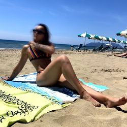 Chic Model Royalpenny Poses on Beach