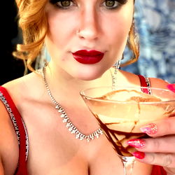 Allie_Bama_91 in Alabama: Vibrant Red Dress, Martini