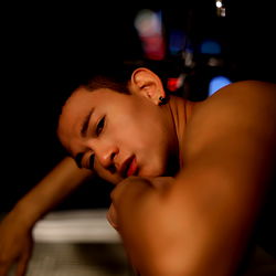 Model with a relaxed pose