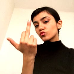 A Model's Fierce Expression