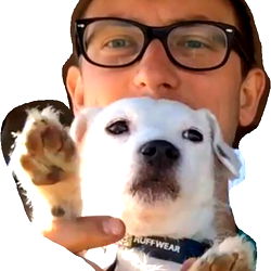 Auston Ošlapas with a Dog