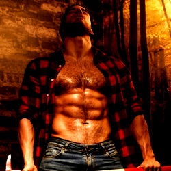 Adam Coper - Colombian Model Posing with Axe and Shirtless