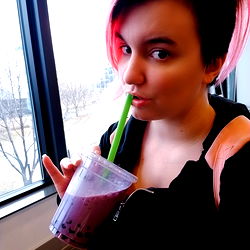 Woman enjoying a smoothie