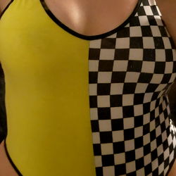 Fashionable Checkered Swimsuit