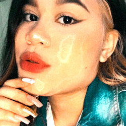 Stylish Model with Elegant Pose and Red Lipstick