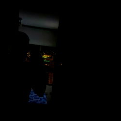 MorbOso's silhouette peering out from a dark room