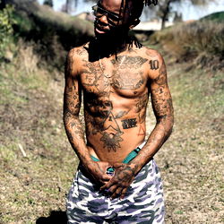 Miggy Christie, Los Angeles Model in Tattooed Camouflage