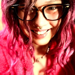 Maya3enTal Smiling in Pink Bathrobe