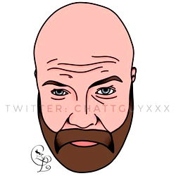 Creative Profile Illustration of a Man with a Mustache and Beard