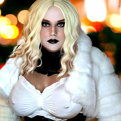 Artiface Model with Fetish Gear and Fur Coat