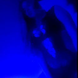 Ashley in a blue room