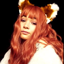 Foxy Sox, Instagram Model, in Vibrant Wig and Fur Coat