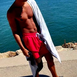 Fitness Enthusiast in Awe of a Stunning Ocean View