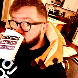 A Playful Scene of a Coffee Break with a Stuffed Animal