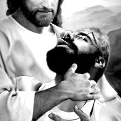 Jesus and a Disciple Painting by Addison, from Gold Coast