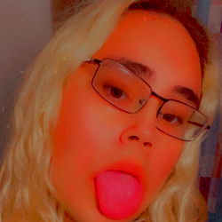 Angel in a playful pose with tongue out