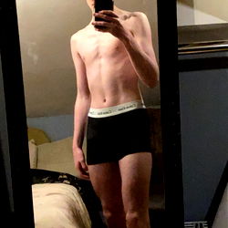 Model Cian, Shirtless in Mirror, Dublin, Ireland