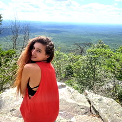 Woman Sitting at Lookout Point