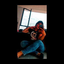 Candid Moment of Aleja, a Colombian Model