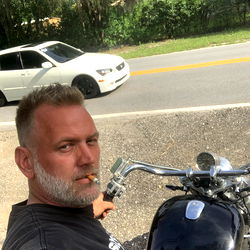 Motorcyclist on a road trip