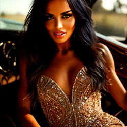 Ukrainian Model Aline Weber Posing in Luxury Car